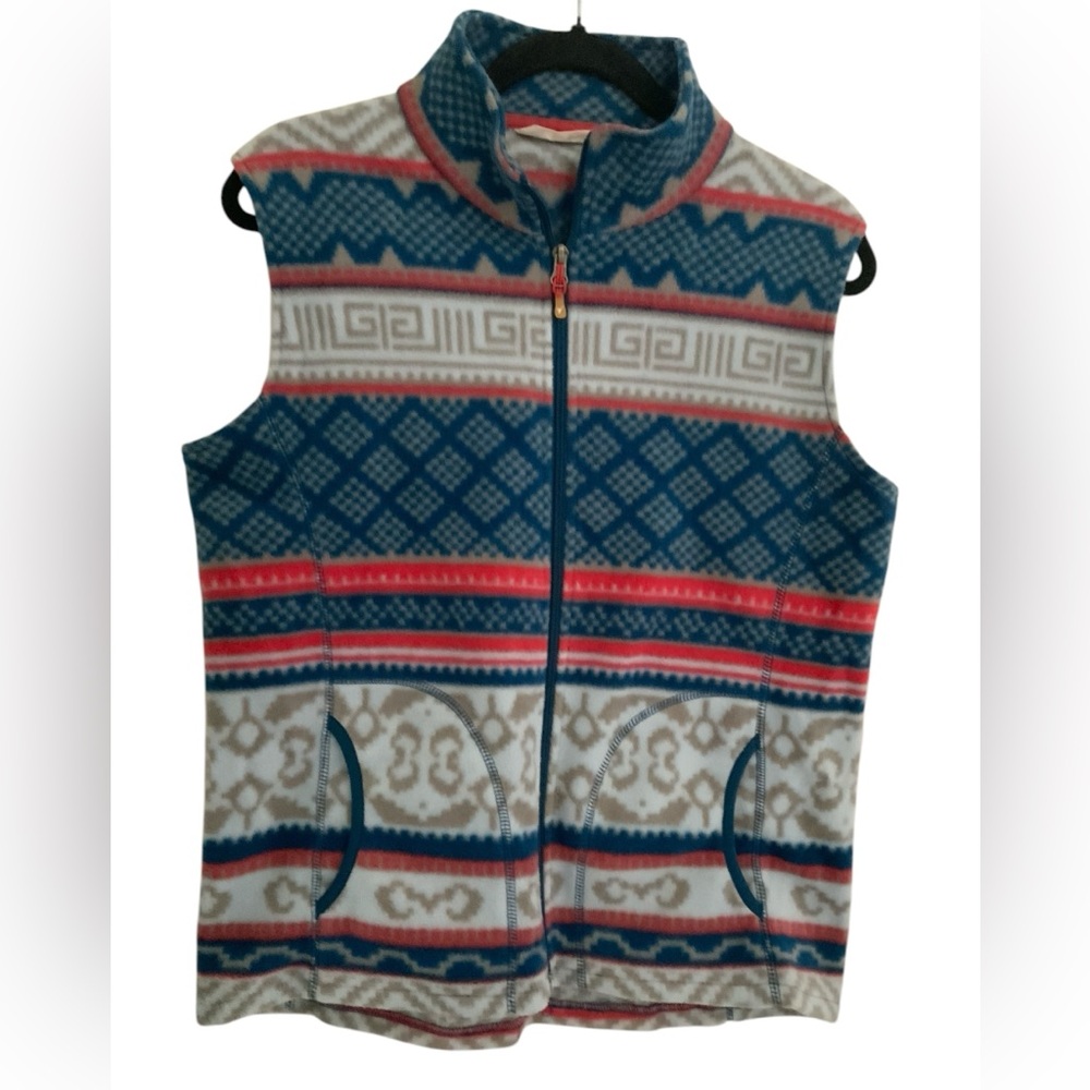 Woolrich Women's Fleece Vest Full Zip Printed Outdoor Andes Size MED